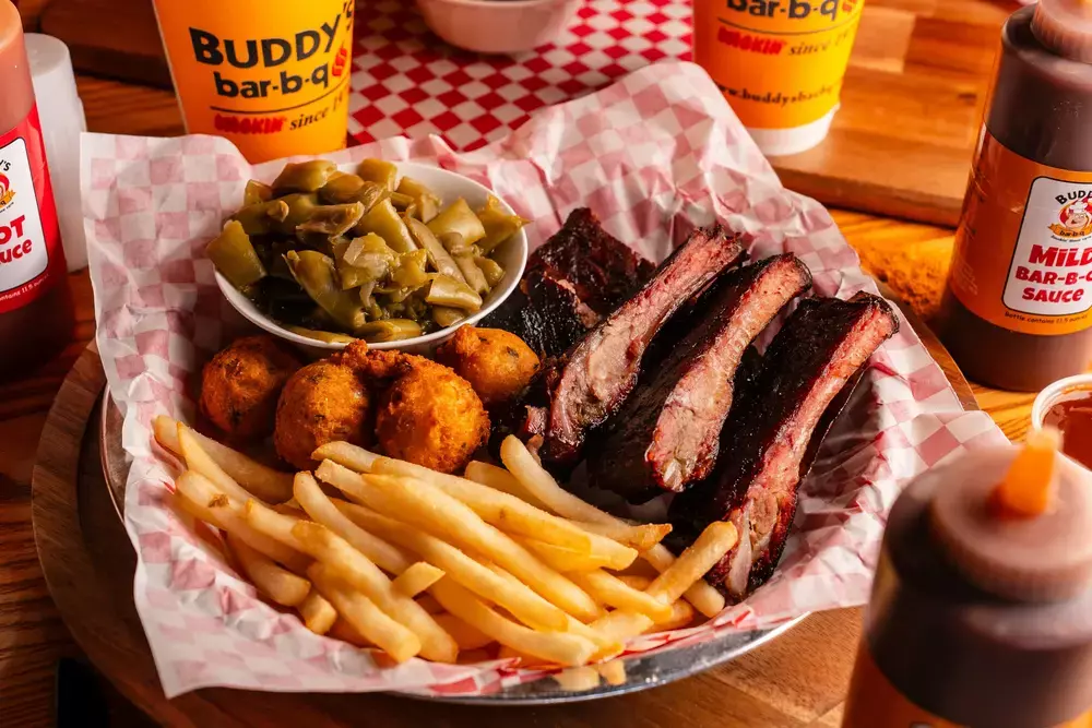 Buddy's Bar-b-q rib dinner